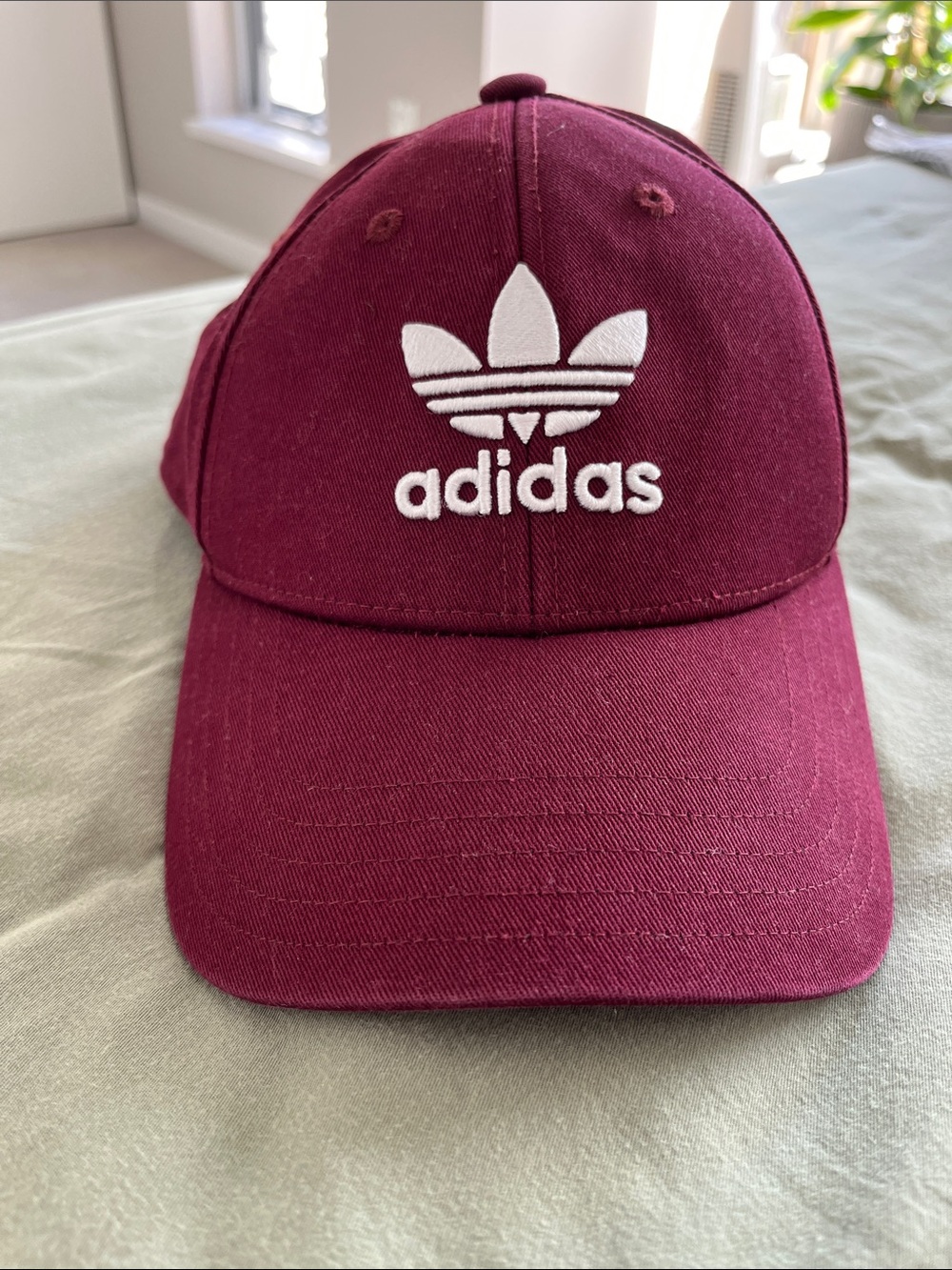 adidas Burgundy Cap with White Trefoil Logo